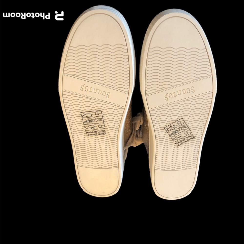 NEW SOLUDOS Ibiza Platform Rose Metallic Sneakers - Picture 6 of 16